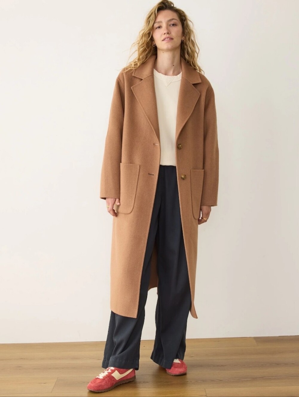 Marine Layer Colette Oversized Wool Blend Longline Coat Women's Large